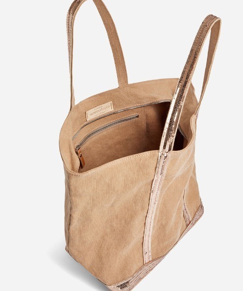 vanessabruno（ヴァネッサブリューノ）の「CABAS MOYEN+ZIP（トートバッグ・レディース・ダークオリーブ/ピンクベージュ・FREE）」の9枚目の写真