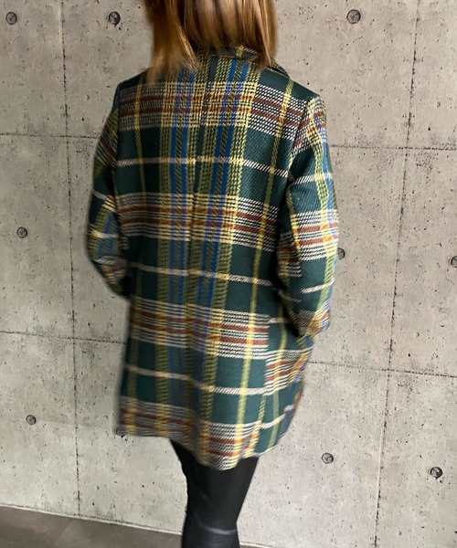 ABITOKYO（アビトーキョー）の「【ABITOKYO ORIGINAL】ダブルボタンチェック柄テーラードジャケット（テーラードジャケット・レディース・ブラウン/グリーン・FREE）」の18枚目の写真