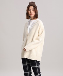 INED | Vネックワイドウールカーディガン(カーディガン/ボレロ)