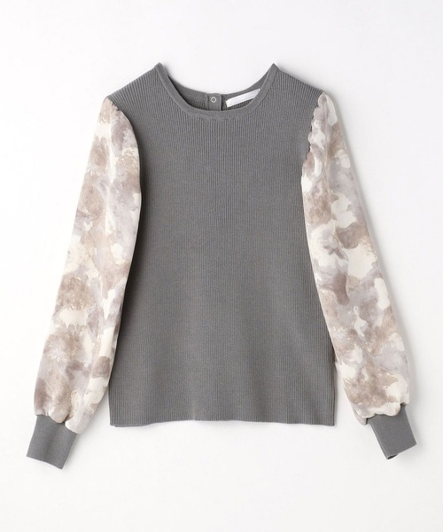NICOLE white（ニコルホワイト）の「ボカシ柄スリーブ ニットプルオーバー（ニット/セーター・レディース・ブラック/グレー/グリーン・FREE）」の7枚目の写真