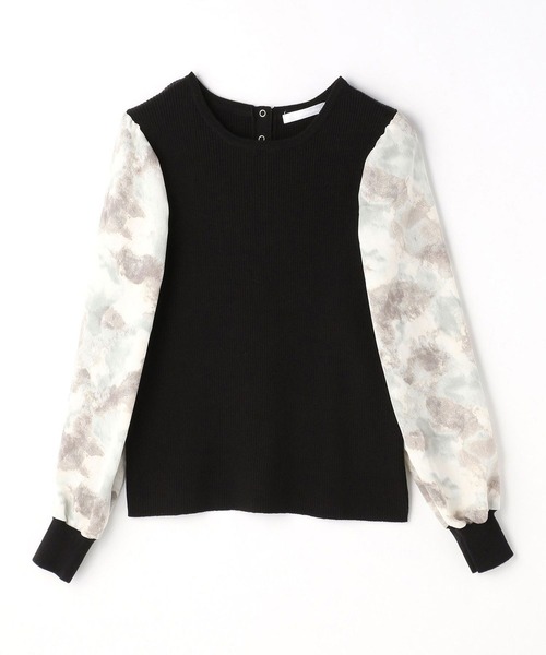NICOLE white（ニコルホワイト）の「ボカシ柄スリーブ ニットプルオーバー（ニット/セーター・レディース・ブラック/グレー/グリーン・FREE）」の8枚目の写真