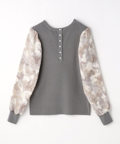 NICOLE white（ニコルホワイト）の「ボカシ柄スリーブ ニットプルオーバー（ニット/セーター・レディース・ブラック/グレー/グリーン・FREE）」の9枚目の写真