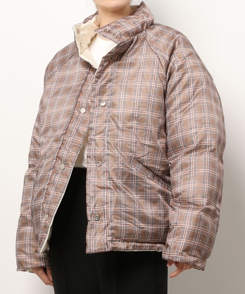 emi+(エミプラス)の「リバーシブルチェック中綿ジャケット(ダウンジャケット/コート・レディース・ブラック/グレー/ベージュ・FREE)」の18枚目の写真