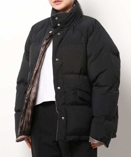 emi+(エミプラス)の「リバーシブルチェック中綿ジャケット(ダウンジャケット/コート・レディース・ブラック/グレー/ベージュ・FREE)」の19枚目の写真