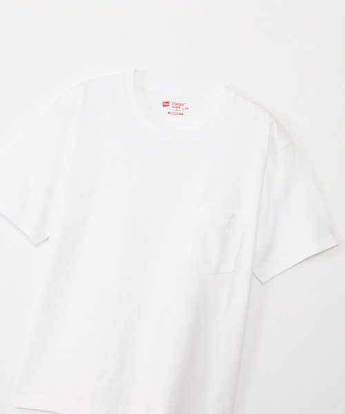 HANES(ヘインズ)の「【Hanes/ヘインズ】レディース ジャパンフィット【2枚組】ボーイフレンドポケットTシャツ 5.3oz(Tシャツ/カットソー・レディース・ホワイト・MEDIUM/LARGE)」の4枚目の写真