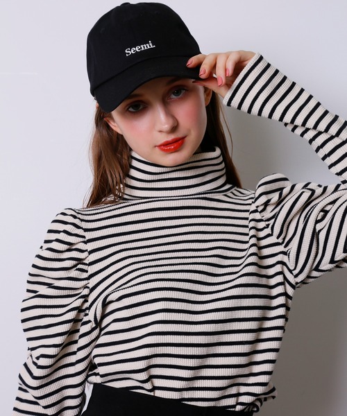 Seemi. byNICECLAUP( シーミーバイナイスクラップ)の「袖コンシャスハイネックリブトップス(Tシャツ/カットソー・レディース・ホワイト系その他/ピンク系その他/ブラック・FREE)」の12枚目の写真