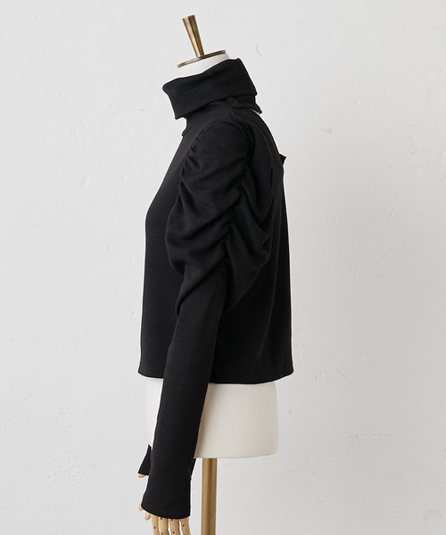 Seemi. byNICECLAUP( シーミーバイナイスクラップ)の「袖コンシャスハイネックリブトップス(Tシャツ/カットソー・レディース・ホワイト系その他/ピンク系その他/ブラック・FREE)」の8枚目の写真