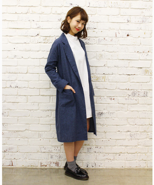 Kastane（カスタネ）の「【Kastane】テーラーガウン（その他アウター・レディース・グレー/ネイビー/その他1・FREE）」の2枚目の写真