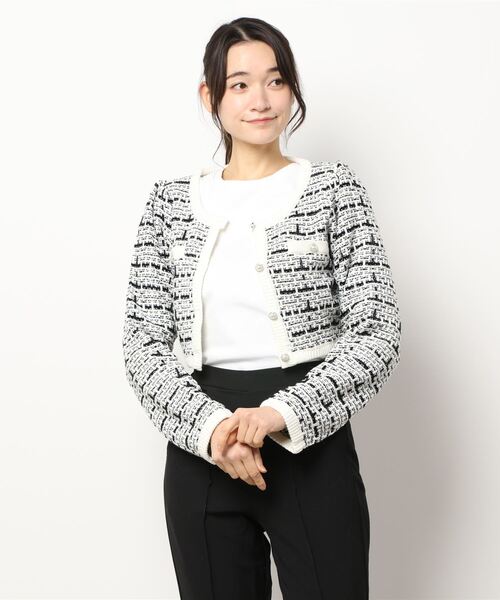 ANDGEEBEE（アンジービー）の「ツィードニットカーディガン（カーディガン/ボレロ・レディース・アイボリー/ブラック・MEDIUM）」の16枚目の写真