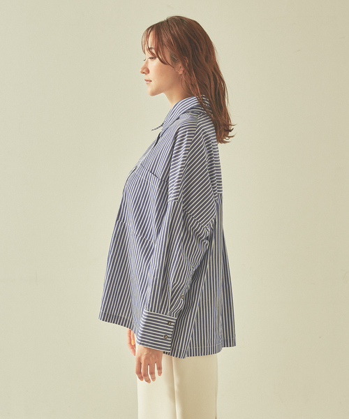 JILKY（ジルキー）の「【JILKY】アジャストスリーブストライプシャツ（シャツ/ブラウス・レディース・ブラック/ブルー/ベージュ・フリー）」の14枚目の写真