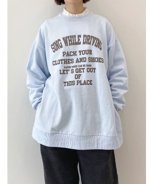 Samansa Mos2 blue（サマンサモスモスブルー）の「ロゴスウェット（スウェット・レディース・チャコール/ミント/オフホワイト/ブラウン/サックスブルー・ﾌﾘ-）」の5枚目の写真