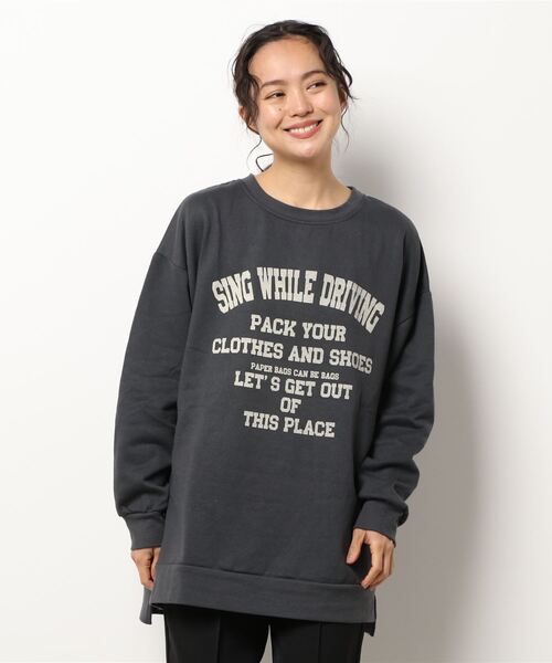 Samansa Mos2 blue（サマンサモスモスブルー）の「ロゴスウェット（スウェット・レディース・チャコール/ミント/オフホワイト/ブラウン/サックスブルー・ﾌﾘ-）」の3枚目の写真