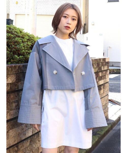 MURUA ムルーア　トレンチコート　ショート丈 ベルテッドショートトレンチ[品番：MKSW0012154]｜MURUA