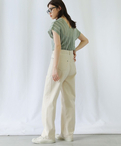 select MOCA（セレクトモカ）の「Vネックメッシュベスト（ベスト・レディース・テラコッタ/グリーン/アイボリー・FREE）」の8枚目の写真