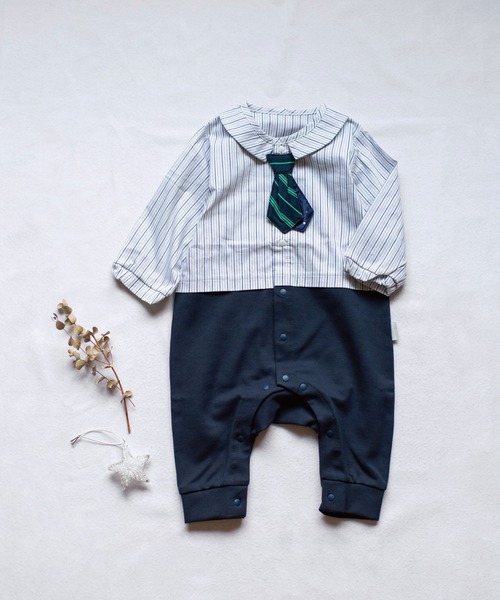 mocmof(モクモフ)の「おめかしフォーマルロンパース(男の子)(ロンパース・キッズ・ネイビー/ベージュ/ブラック・80cm/70cm)」の3枚目の写真