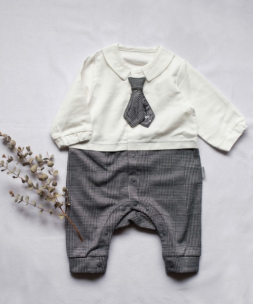 mocmof(モクモフ)の「おめかしフォーマルロンパース(男の子)(ロンパース・キッズ・ネイビー/ベージュ/ブラック・80cm/70cm)」の2枚目の写真
