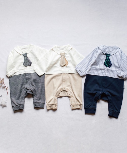 mocmof(モクモフ)の「おめかしフォーマルロンパース(男の子)(ロンパース・キッズ・ネイビー/ベージュ/ブラック・80cm/70cm)」の4枚目の写真