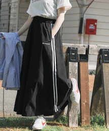 CONVERSE/コンバース ストレッチサイドライン フレアロングスカート