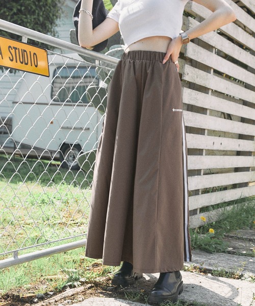 CONVERSE（コンバース）の「CONVERSE/コンバース ストレッチサイドライン フレアロングスカート（スカート・レディース・ライトブラウン/ブラック・M/L）」の10枚目の写真