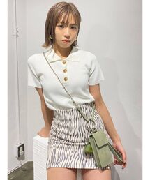 EMODA | コンパクトジャガードシャツニット(ポロシャツ)