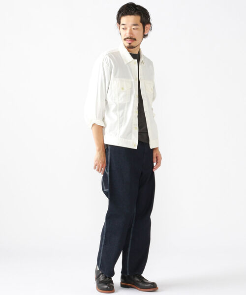 BEAMS PLUS(ビームスプラス)の「BEAMS PLUS / ガーメント ダイ ピケ トラッカー ジャケット(ブルゾン・メンズ・オフホワイト/サックスブルー/ミント/ピンク/ベージュ・SMALL/LARGE/X-LARGE/MEDIUM)」の6枚目の写真