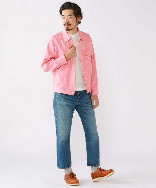 BEAMS PLUS(ビームスプラス)の「BEAMS PLUS / ガーメント ダイ ピケ トラッカー ジャケット(ブルゾン・メンズ・オフホワイト/サックスブルー/ミント/ピンク/ベージュ・SMALL/LARGE/X-LARGE/MEDIUM)」の8枚目の写真