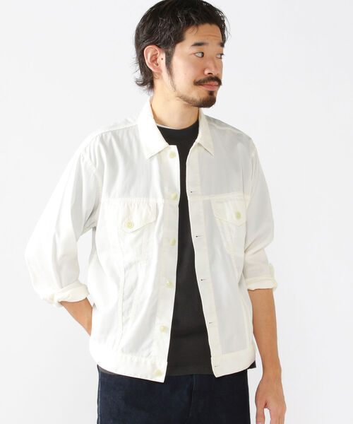 BEAMS PLUS(ビームスプラス)の「BEAMS PLUS / ガーメント ダイ ピケ トラッカー ジャケット(ブルゾン・メンズ・オフホワイト/サックスブルー/ミント/ピンク/ベージュ・SMALL/LARGE/X-LARGE/MEDIUM)」の11枚目の写真