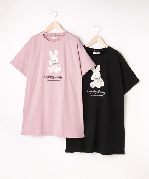 mezzo piano Junior（メゾピアノジュニア）の「☆うさぎ転写ワンピース