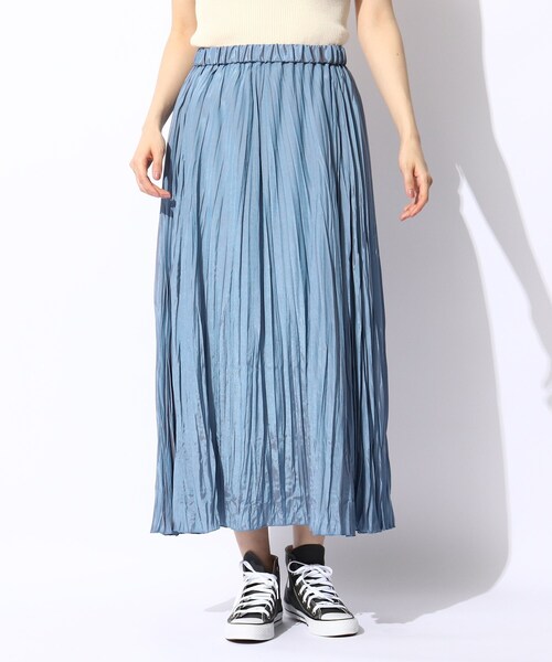 THE SHOP TK （ザ ショップ ティーケー ）の「◆【大人シルエット】シャンブレーワッシャープリーツスカート（スカート・レディース・グリーン/ブラウン系その他/ブルー・11/12/13）」の15枚目の写真