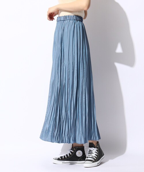 THE SHOP TK （ザ ショップ ティーケー ）の「◆【大人シルエット】シャンブレーワッシャープリーツスカート（スカート・レディース・グリーン/ブラウン系その他/ブルー・11/12/13）」の8枚目の写真