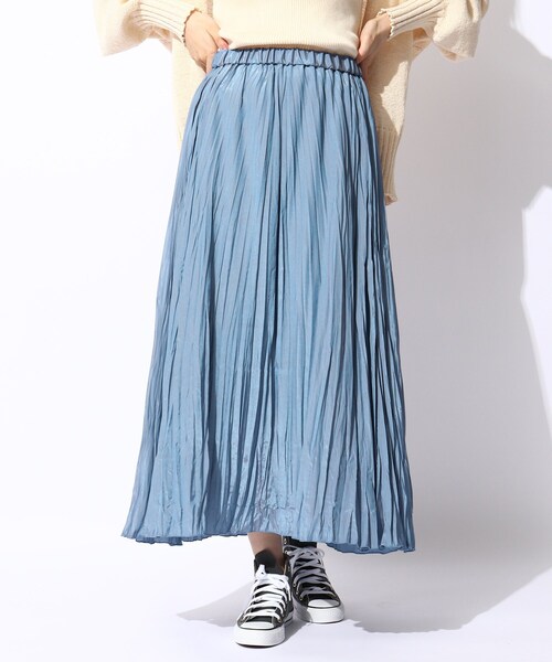 THE SHOP TK （ザ ショップ ティーケー ）の「◆【大人シルエット】シャンブレーワッシャープリーツスカート（スカート・レディース・グリーン/ブラウン系その他/ブルー・11/12/13）」の5枚目の写真