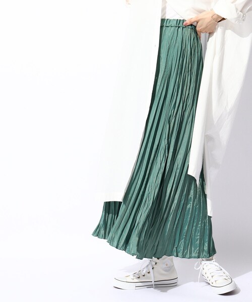 THE SHOP TK （ザ ショップ ティーケー ）の「◆【大人シルエット】シャンブレーワッシャープリーツスカート（スカート・レディース・グリーン/ブラウン系その他/ブルー・11/12/13）」の11枚目の写真