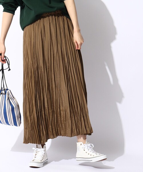 THE SHOP TK （ザ ショップ ティーケー ）の「◆【大人シルエット】シャンブレーワッシャープリーツスカート（スカート・レディース・グリーン/ブラウン系その他/ブルー・11/12/13）」の16枚目の写真