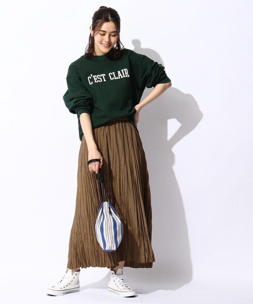 THE SHOP TK （ザ ショップ ティーケー ）の「◆【大人シルエット】シャンブレーワッシャープリーツスカート（スカート・レディース・グリーン/ブラウン系その他/ブルー・11/12/13）」の18枚目の写真