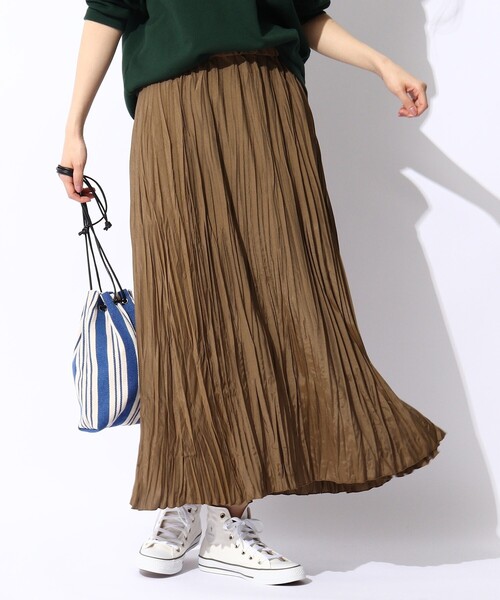 THE SHOP TK （ザ ショップ ティーケー ）の「◆【大人シルエット】シャンブレーワッシャープリーツスカート（スカート・レディース・グリーン/ブラウン系その他/ブルー・11/12/13）」の14枚目の写真