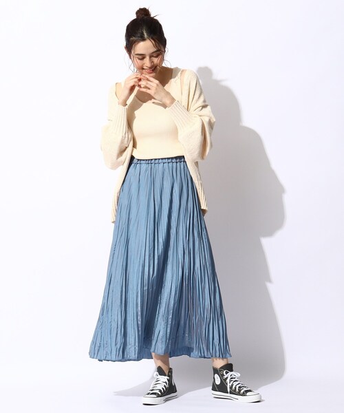 THE SHOP TK （ザ ショップ ティーケー ）の「◆【大人シルエット】シャンブレーワッシャープリーツスカート（スカート・レディース・グリーン/ブラウン系その他/ブルー・11/12/13）」の21枚目の写真