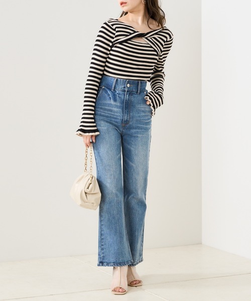 セール】フロントねじり裾フリルリブニット（ニット/セーター）｜Chico