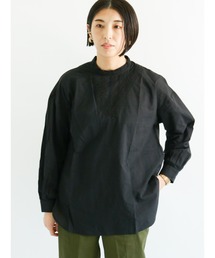 スタンドカラーレースブラウス