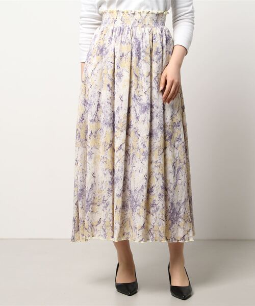 Q（キュー）の「マーブルペイントマイクロプリーツスカート（スカート・レディース・パープル系その他/ピンク系その他・MEDIUM）」の8枚目の写真