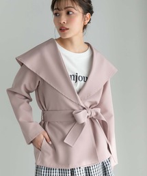 【スタイリストプロデュース】セーラーカラーミドル丈ライトジャケット