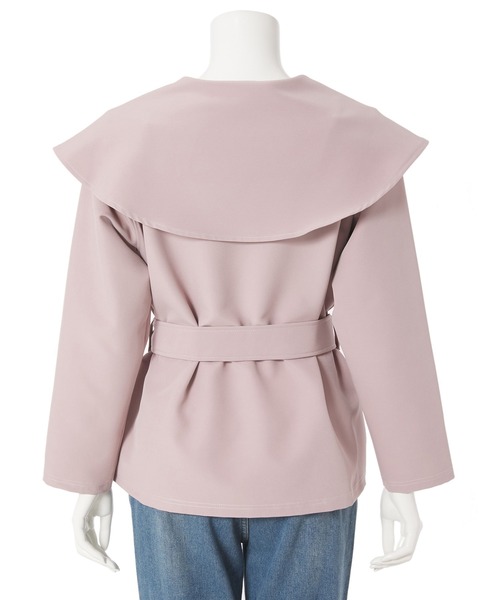 Edit Sheen（エディットシーン）の「【スタイリストプロデュース】セーラーカラーミドル丈ライトジャケット（その他アウター・レディース・グレイッシュベージュ/スモークピンク・S/M）」の8枚目の写真