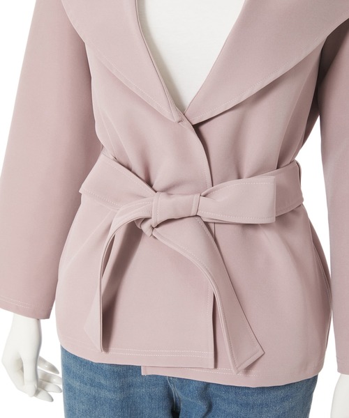 Edit Sheen（エディットシーン）の「【スタイリストプロデュース】セーラーカラーミドル丈ライトジャケット（その他アウター・レディース・グレイッシュベージュ/スモークピンク・S/M）」の10枚目の写真