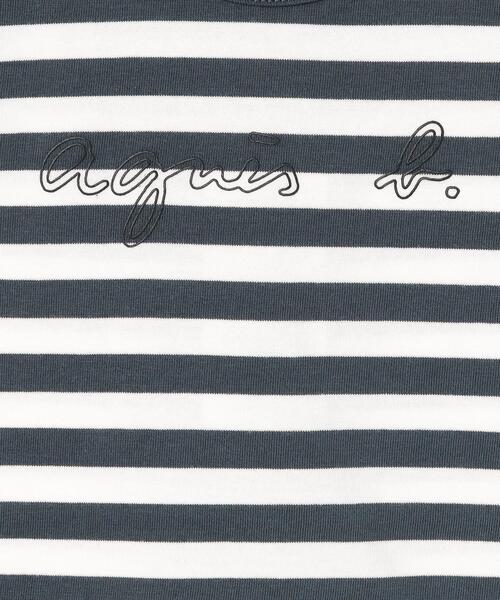 agnes b.（アニエスベー）の「SCM5 L GREN ベビー ボーダードッキングロンパース（ロンパース・キッズ・ストライプ・6MONTH/1YEAR）」の3枚目の写真