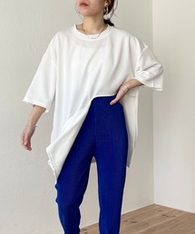 wee9s（ウィークス）の「open slit tee / お尻すっぽりオーバーサイズオープンスリットティー（Tシャツ/カットソー）」