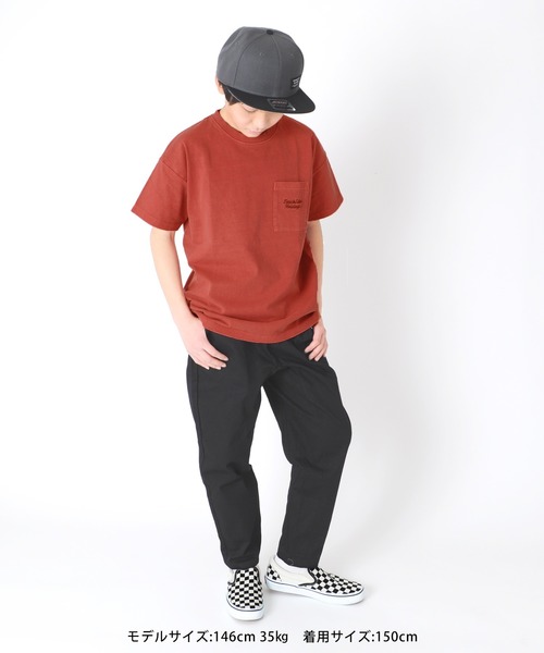 GLAZOS（グラソス）の「天竺・ドロップショルダーピグメント半袖Tシャツ【セットアップ対応】（Tシャツ/カットソー・キッズ・ブルー/カーキ/チャコールグレー/レッド・130cm/140cm/150cm/160cm/170cm）」の14枚目の写真