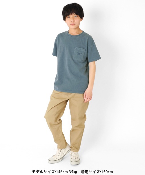 GLAZOS（グラソス）の「天竺・ドロップショルダーピグメント半袖Tシャツ【セットアップ対応】（Tシャツ/カットソー・キッズ・ブルー/カーキ/チャコールグレー/レッド・130cm/140cm/150cm/160cm/170cm）」の18枚目の写真