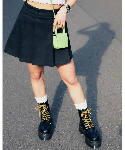 atmos pink（アトモスピンク）の「atmos pink プリーツミニスカート（スカート・レディース・ブラック/グリーン・M/S）」の2枚目の写真