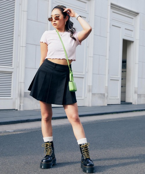 atmos pink（アトモスピンク）の「atmos pink プリーツミニスカート（スカート・レディース・ブラック/グリーン・M/S）」の11枚目の写真