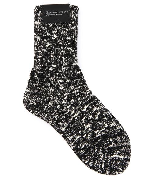 BEAUTY&YOUTH UNITED ARROWS（ビューティーアンドユースユナイテッドアローズ）の「BYBC コットンスラブリブソックス◆（ソックス/靴下・レディース・ブラック/ライトグレー/ロイヤルブルー・フリー）」の2枚目の写真