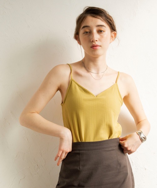 ANGIE（アンジー）の「カップ付きバックオープンキャミソール（キャミソール・レディース・ブラック/ブルー/グリーン/アイボリー/マスタード・SMALL/MEDIUM）」の18枚目の写真